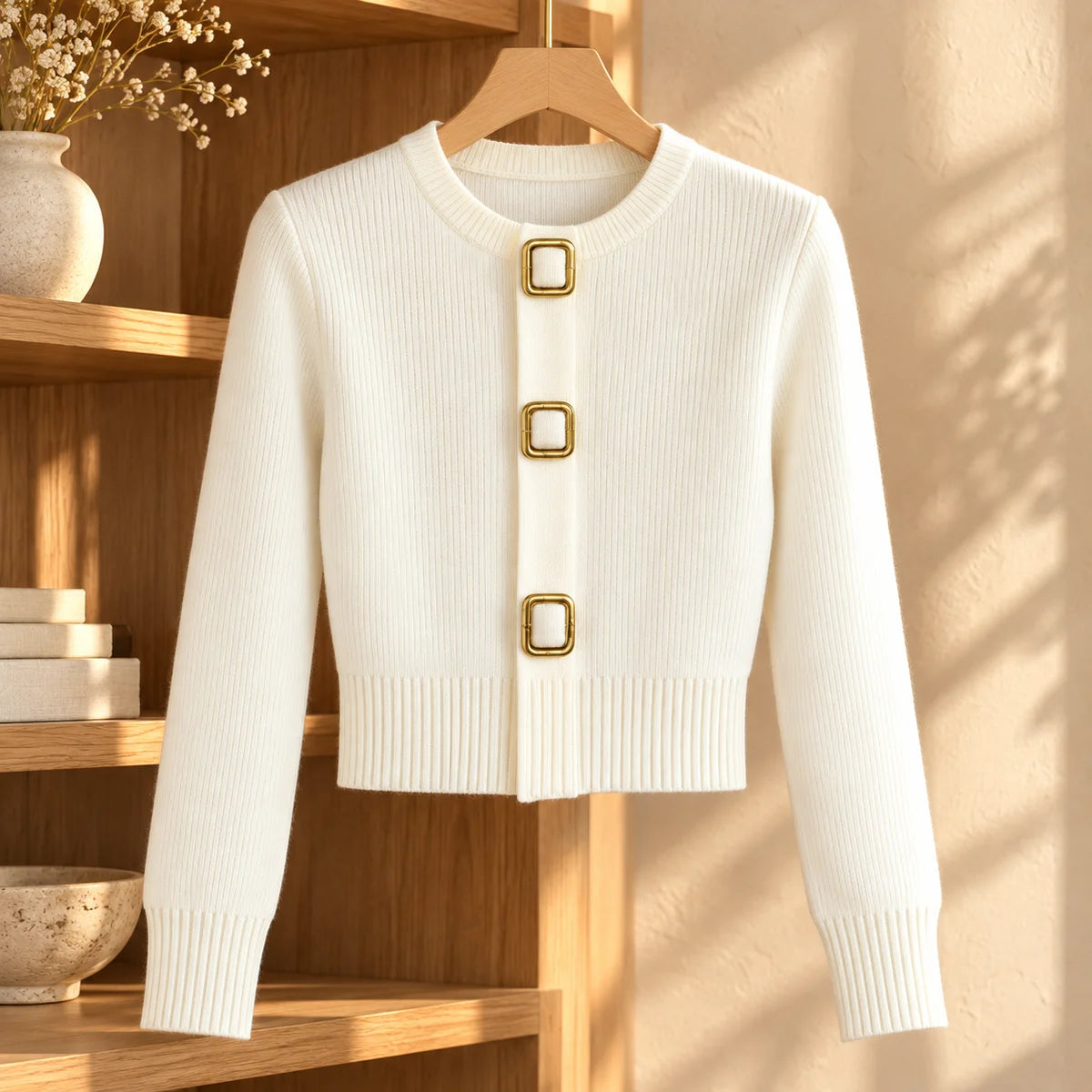 Knit Cardigan | Adelaide Beige front