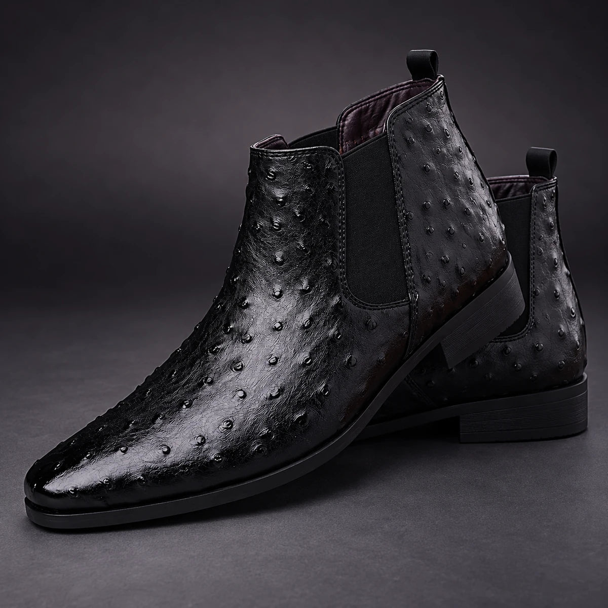 Leather Boots | Sigurd Black stacked pair