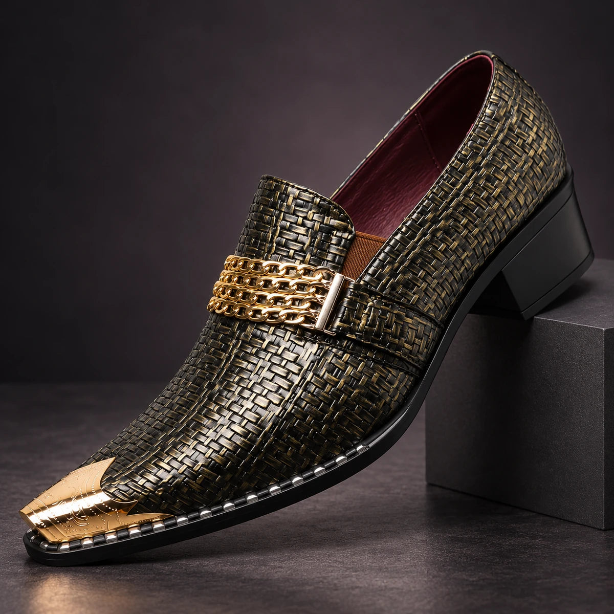 Leather Loafers | Lauritz Gold diagonal pedestal