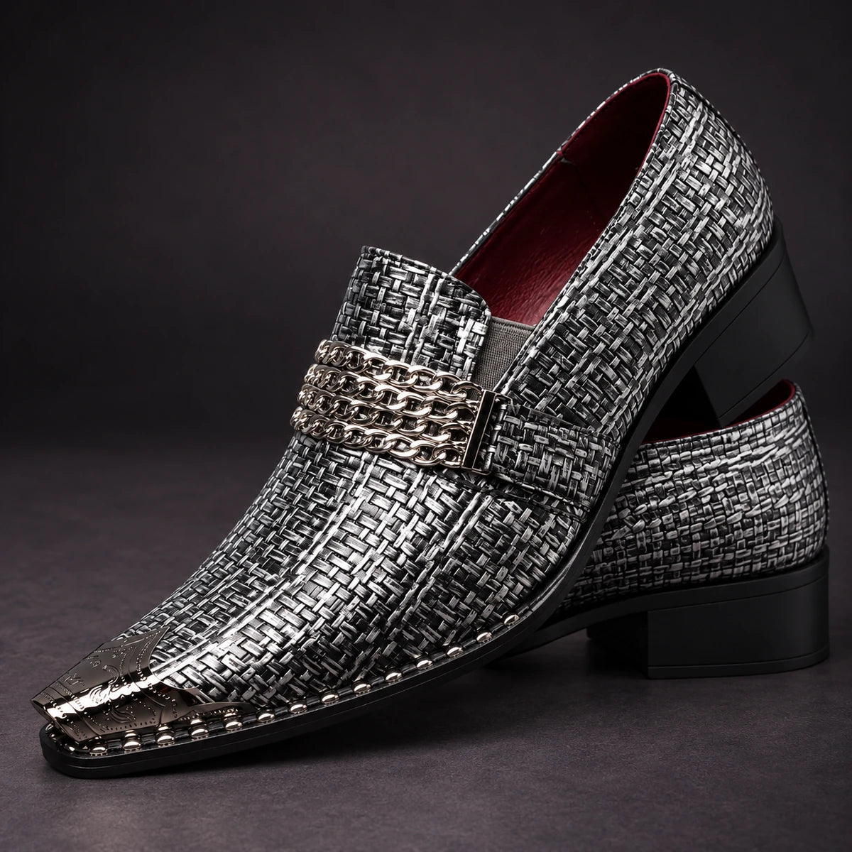 Leather Loafers | Lauritz Silver stacked pair