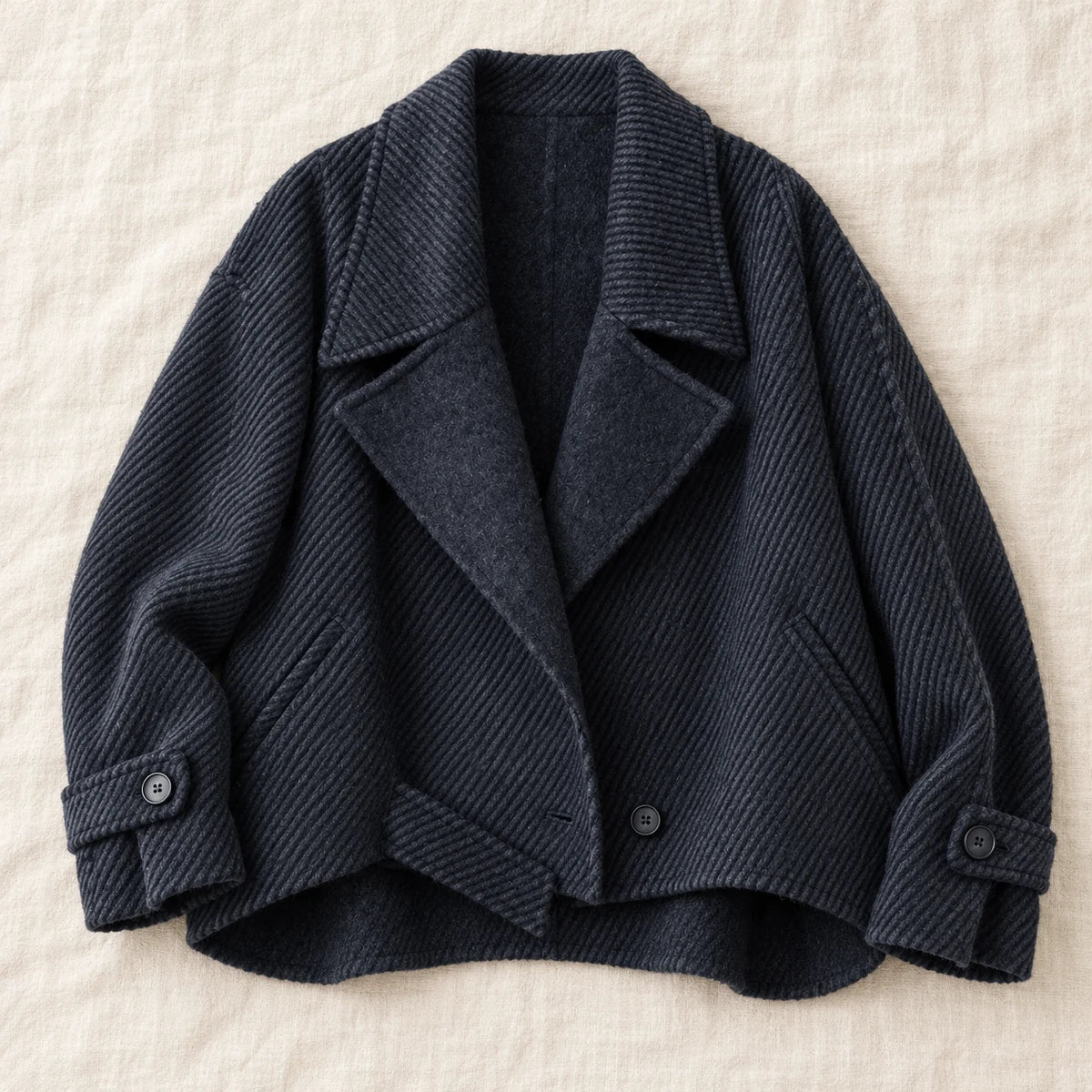 Twill Coat | Estella Blue flatlay