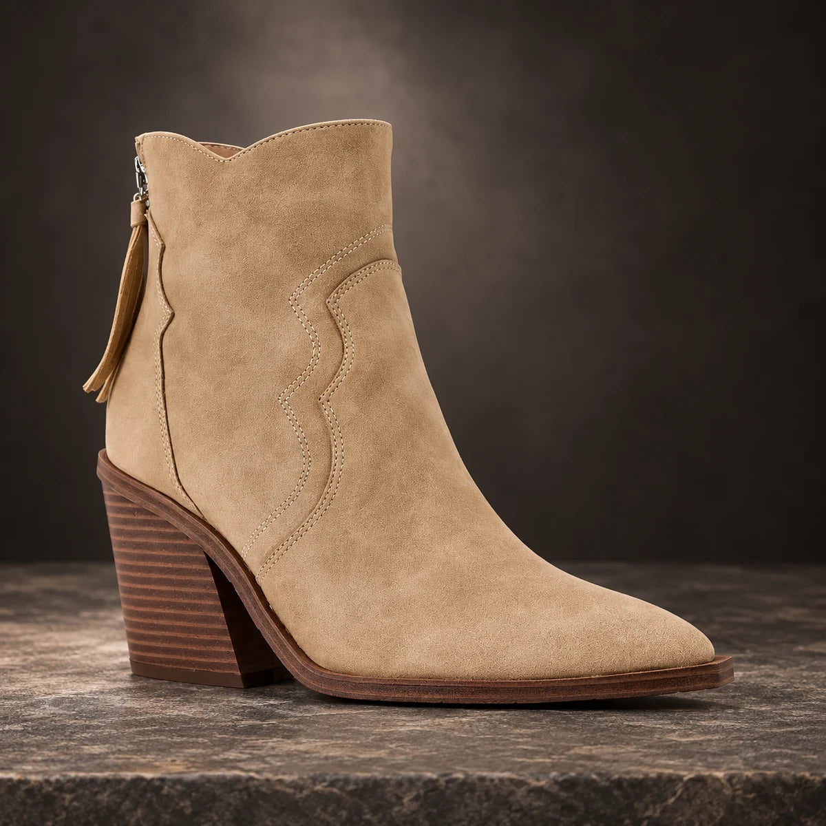 Genuine Suede Boots | Isadora Beige profile