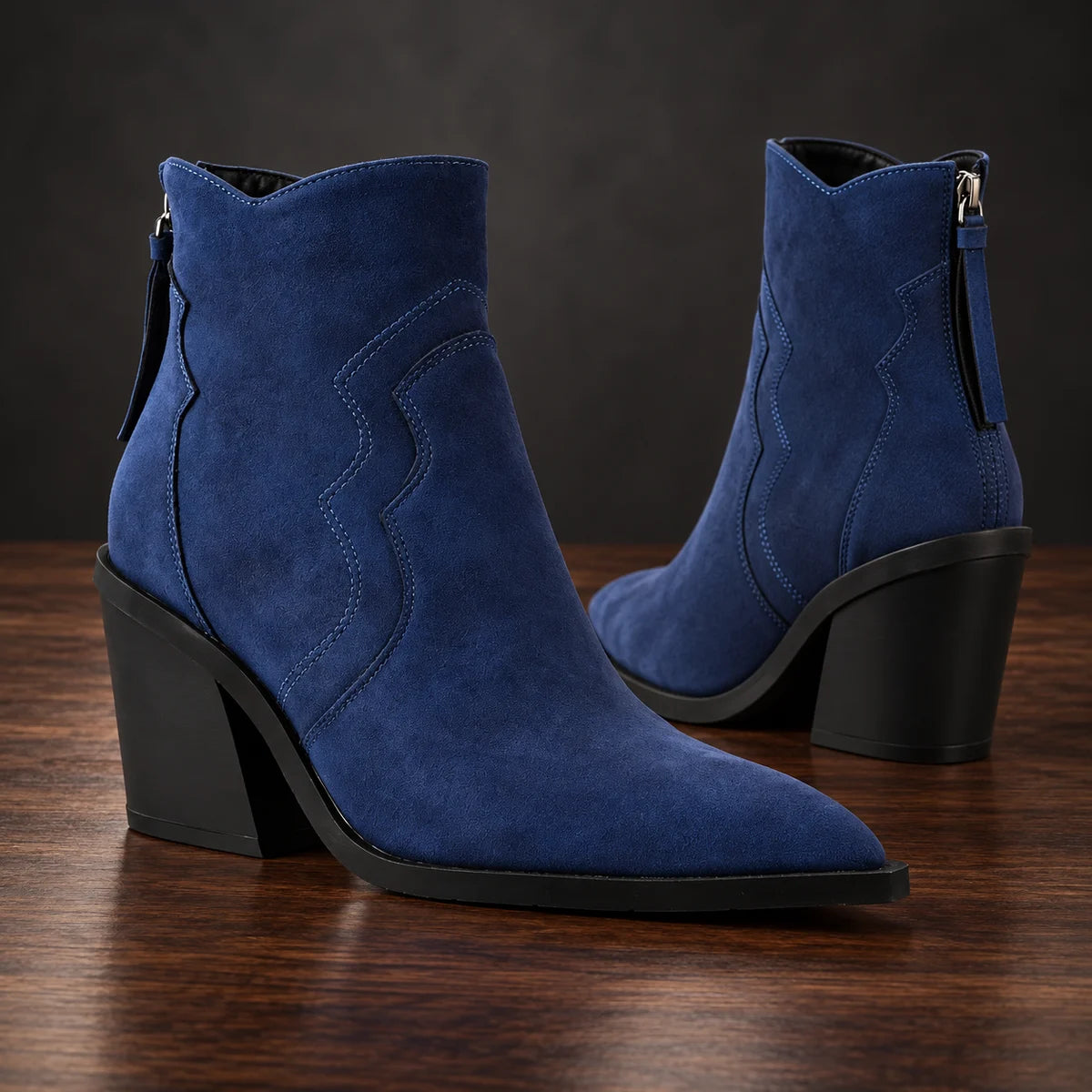 Genuine Suede Boots | Isadora Blue pair