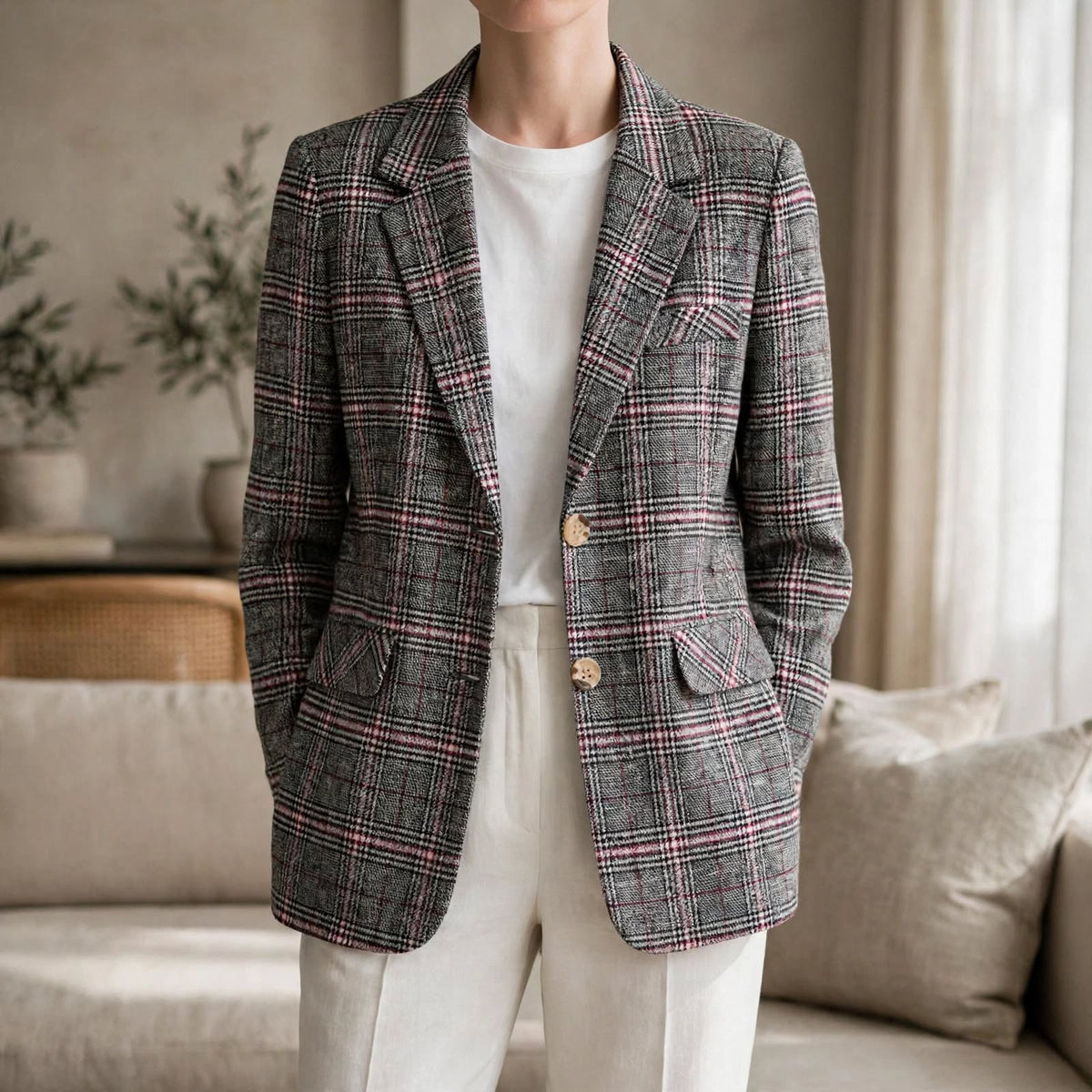 Meredith Plaid Blazer Jacket