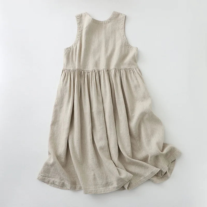 Mira Sleeveless Linen Dress