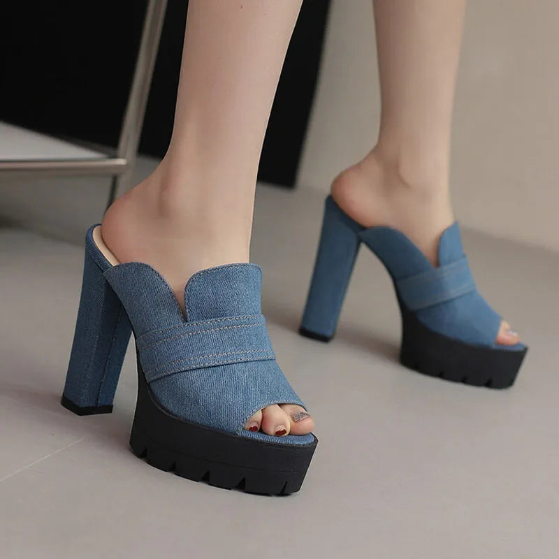 Madison Denim Platform Heels