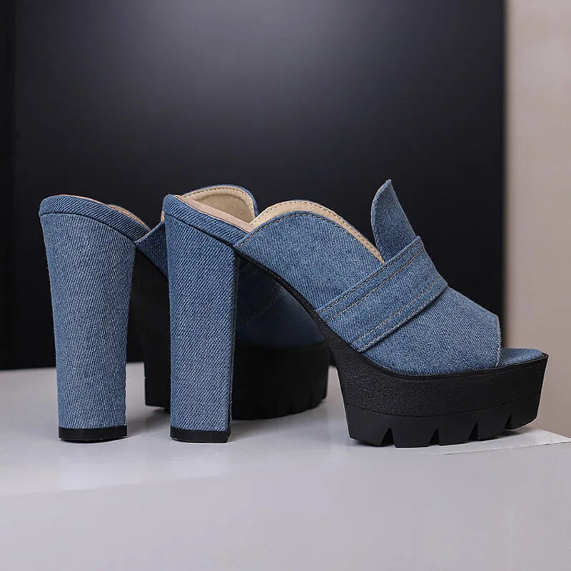Madison Denim Platform Heels