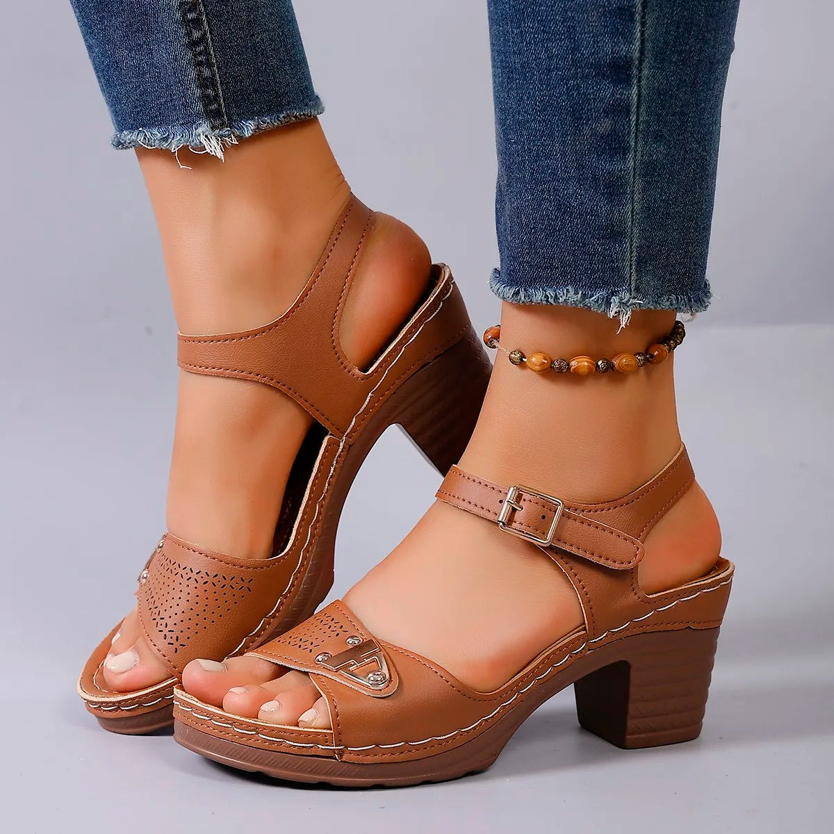 Nera Block Heel Wedges