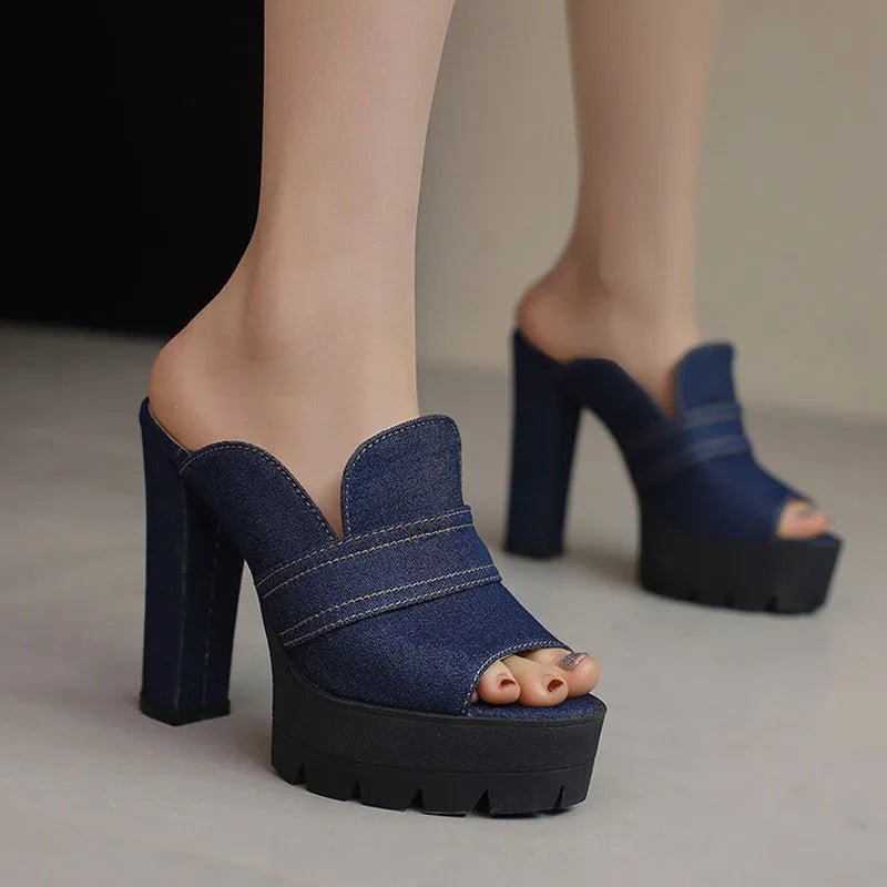 Madison Denim Platform Heels
