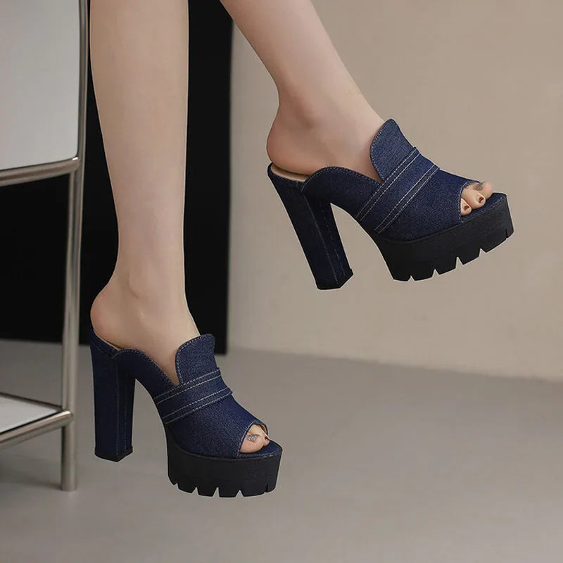 Madison Denim Platform Heels