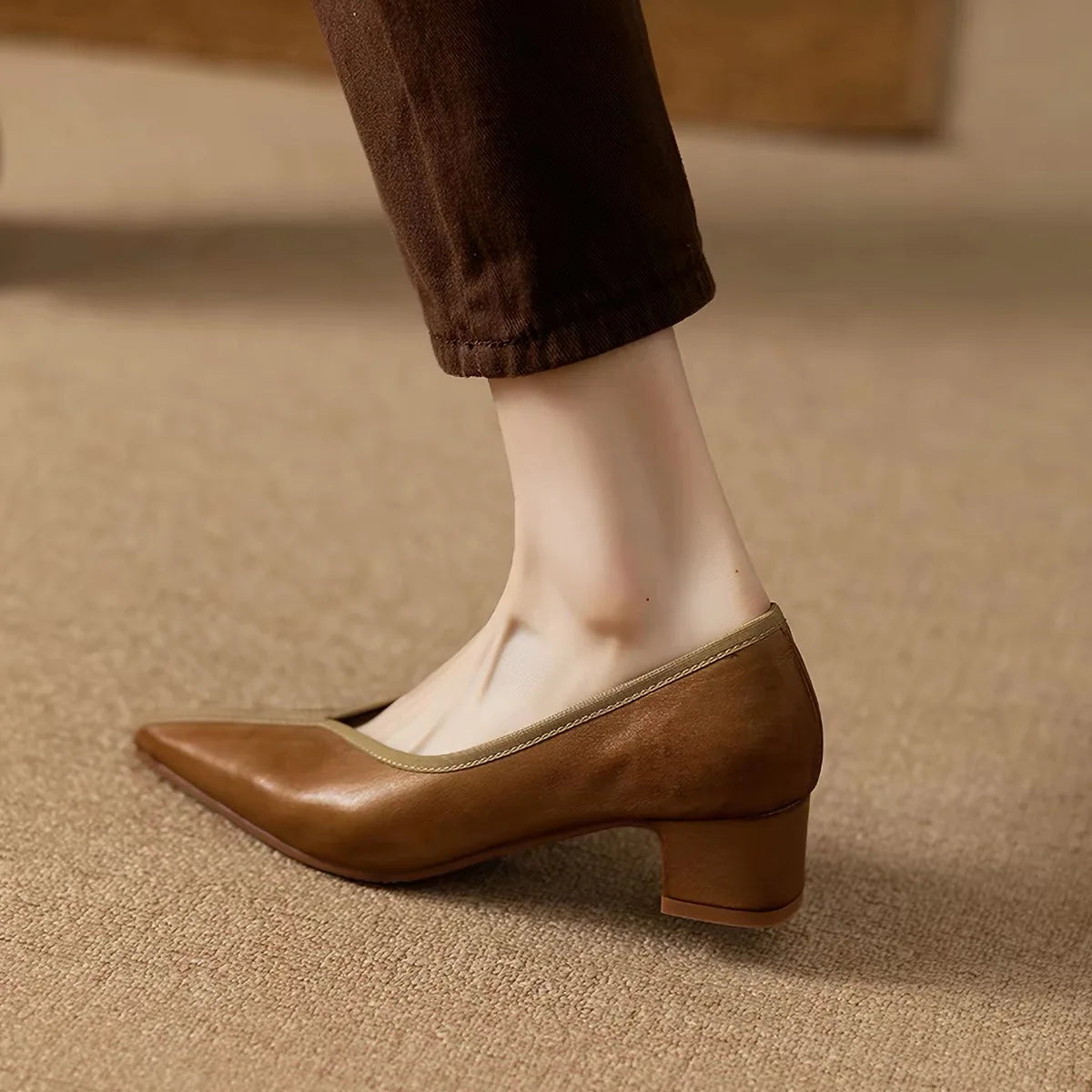Margaret Genuine Leather Pumps