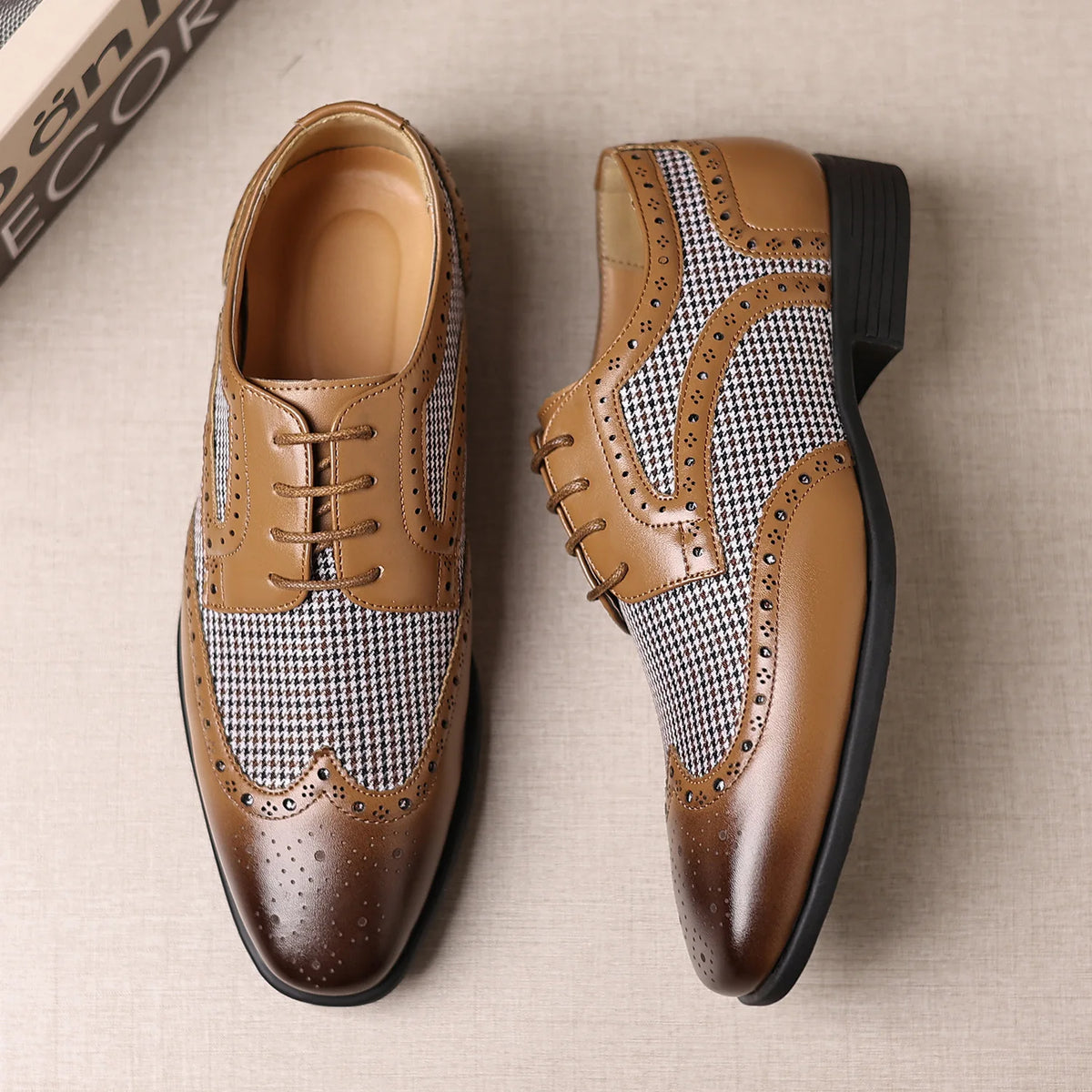 Preston Houndstooth Leather Oxfords