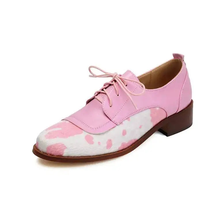 Piper Cow Print Oxfords