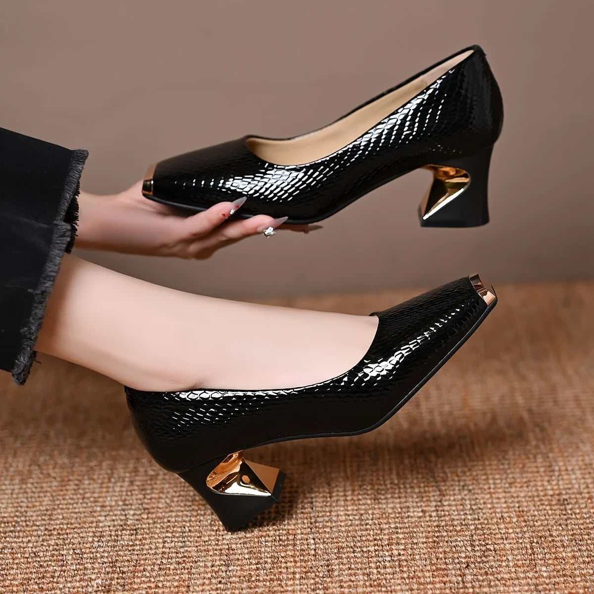 Camille Leather Heel Pumps