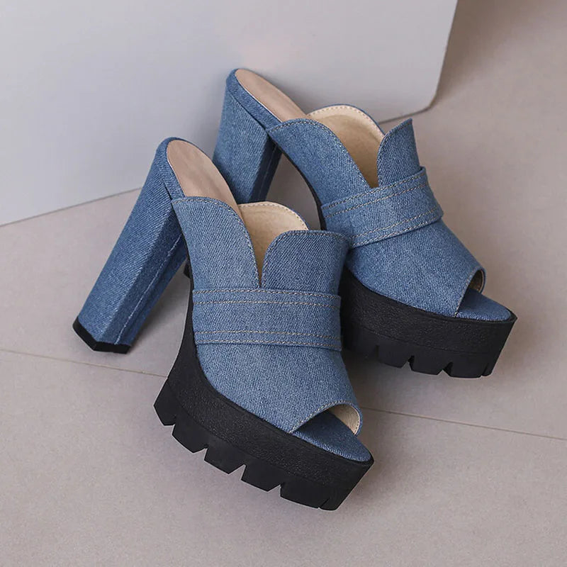 Madison Denim Platform Heels