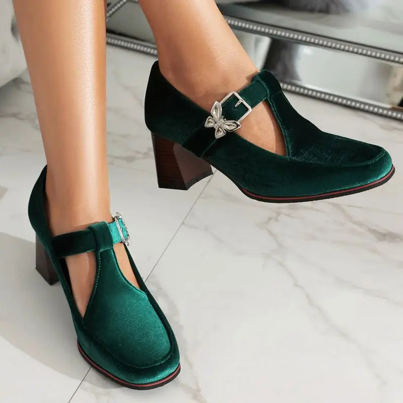 Sabrina Velvet Heels