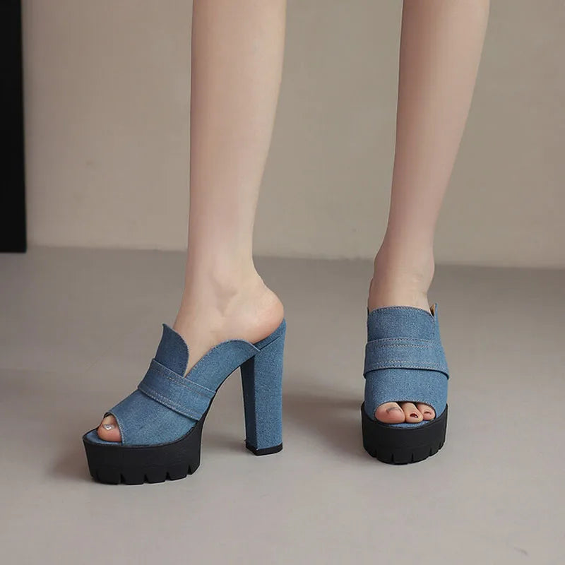 Madison Denim Platform Heels