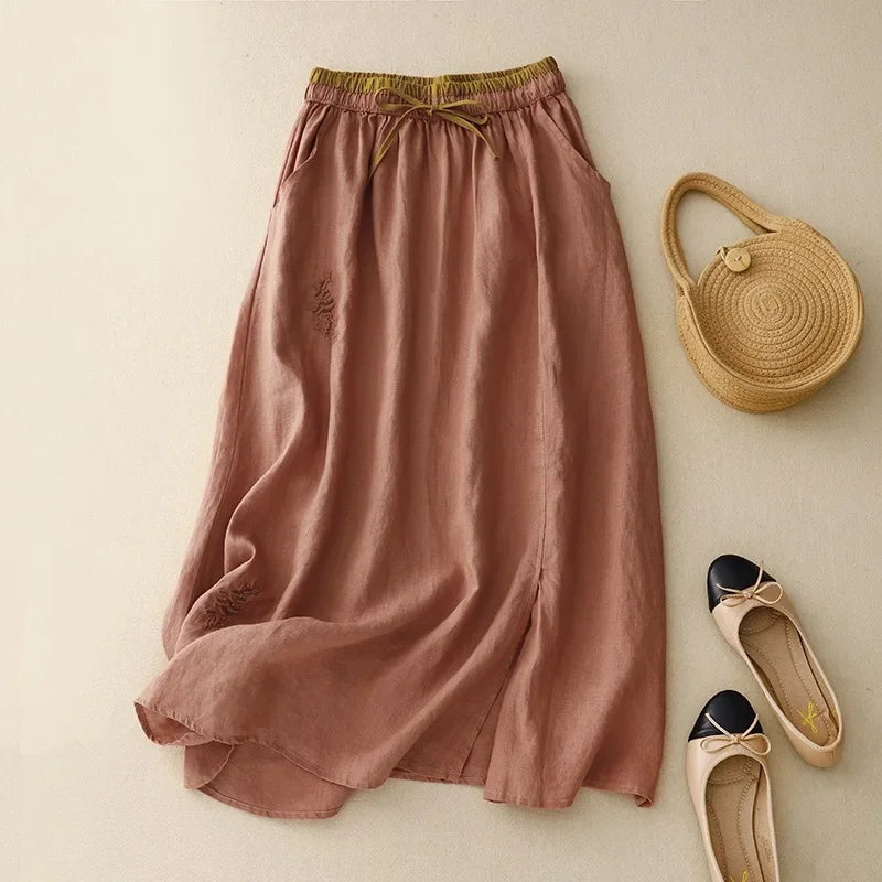 Floreta Cotton Midi Skirt