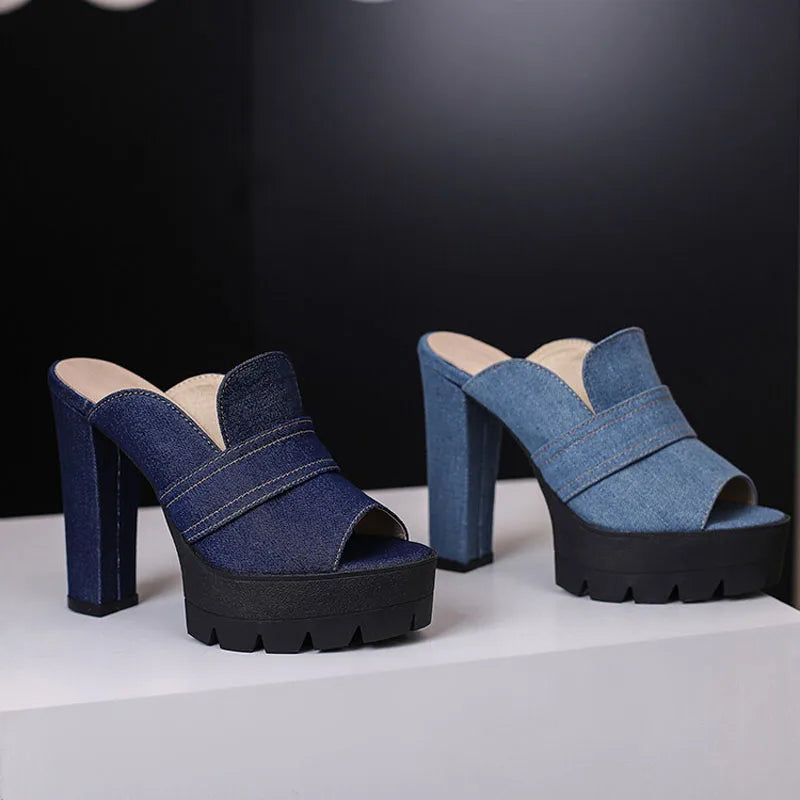 Madison Denim Platform Heels
