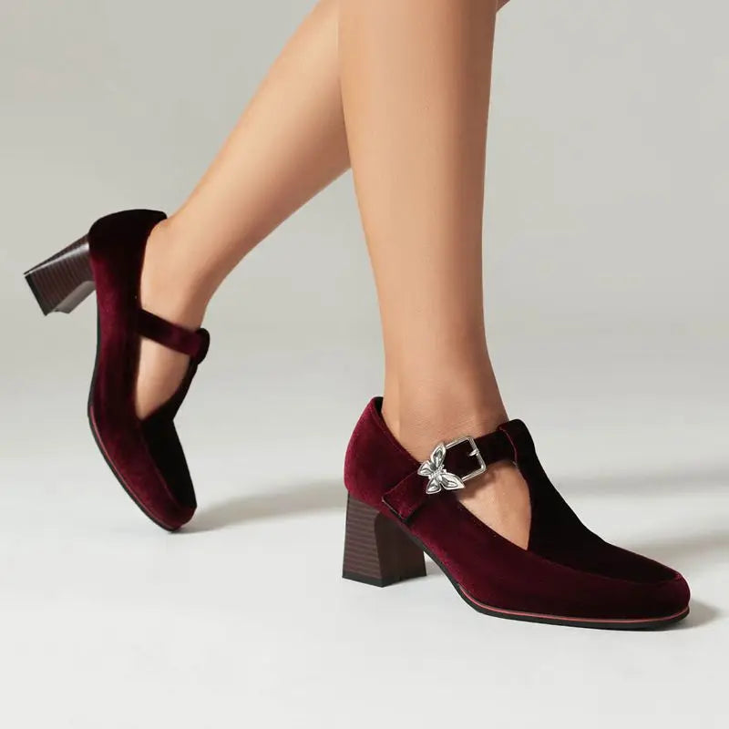 Sabrina Velvet Heels