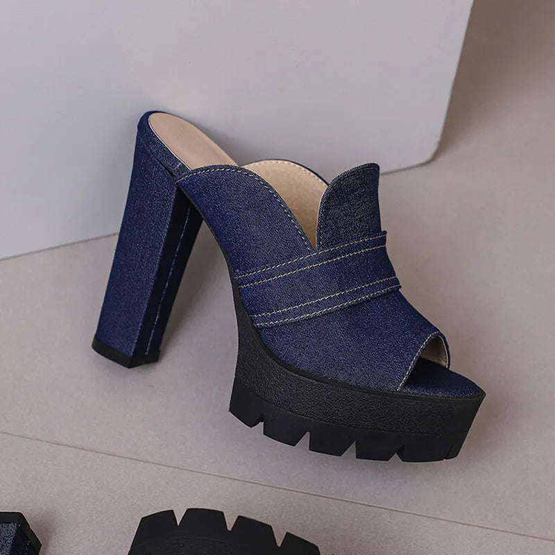 Madison Denim Platform Heels