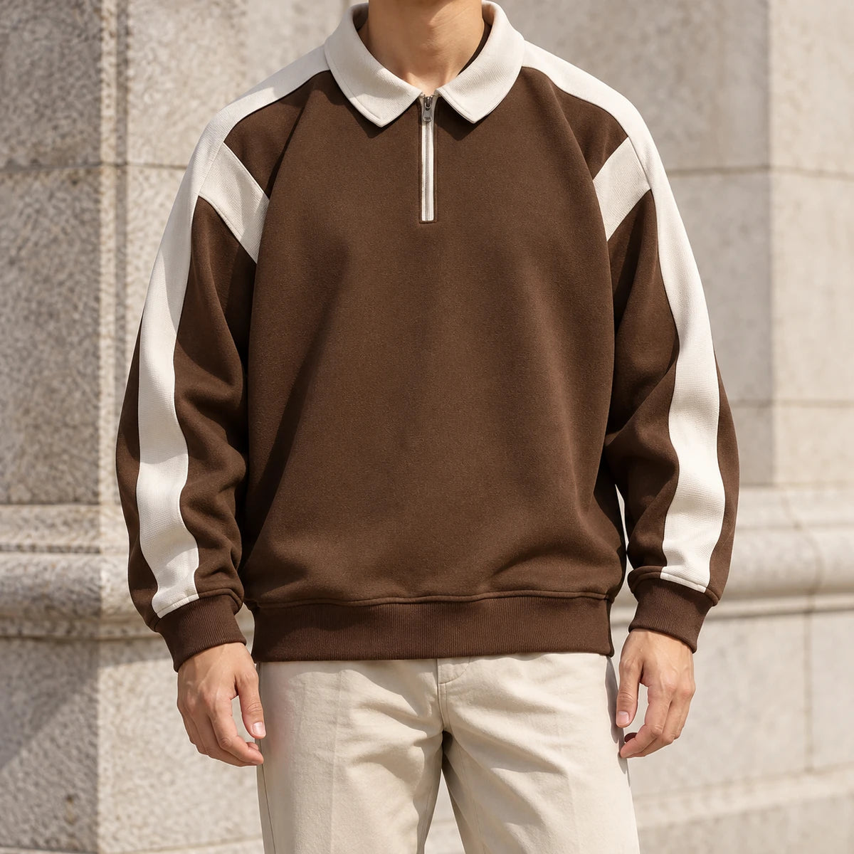 Knit Polo | Abel - Brown - lifestyle