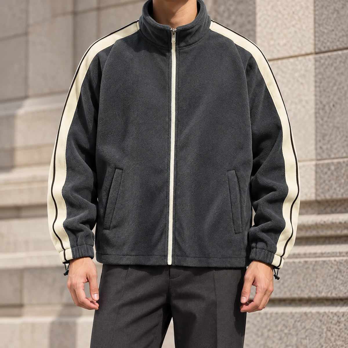 Fleece Jacket | Aldric - Gray - lifestyle