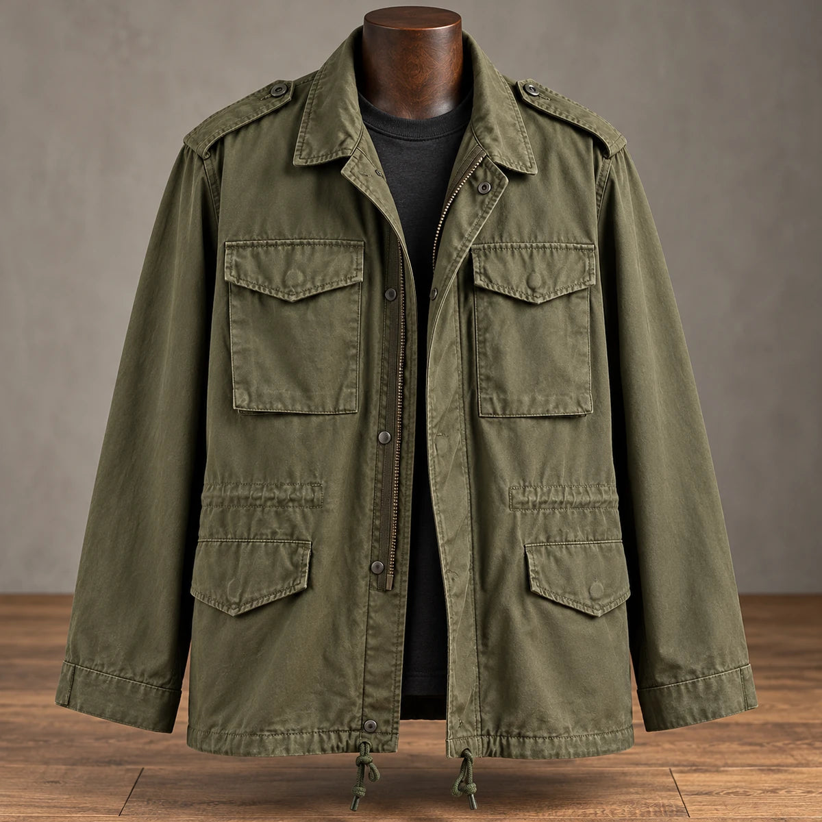 Arvid Field Jacket Green torso form front
