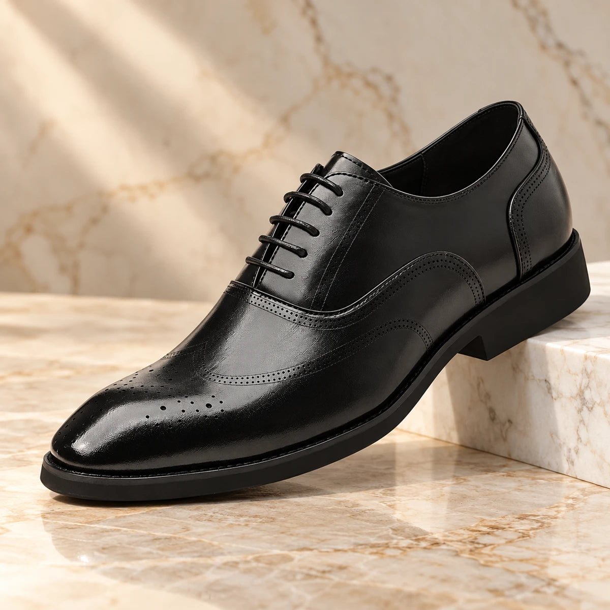 Cowhide Leather Dress Shoes | August Black primary