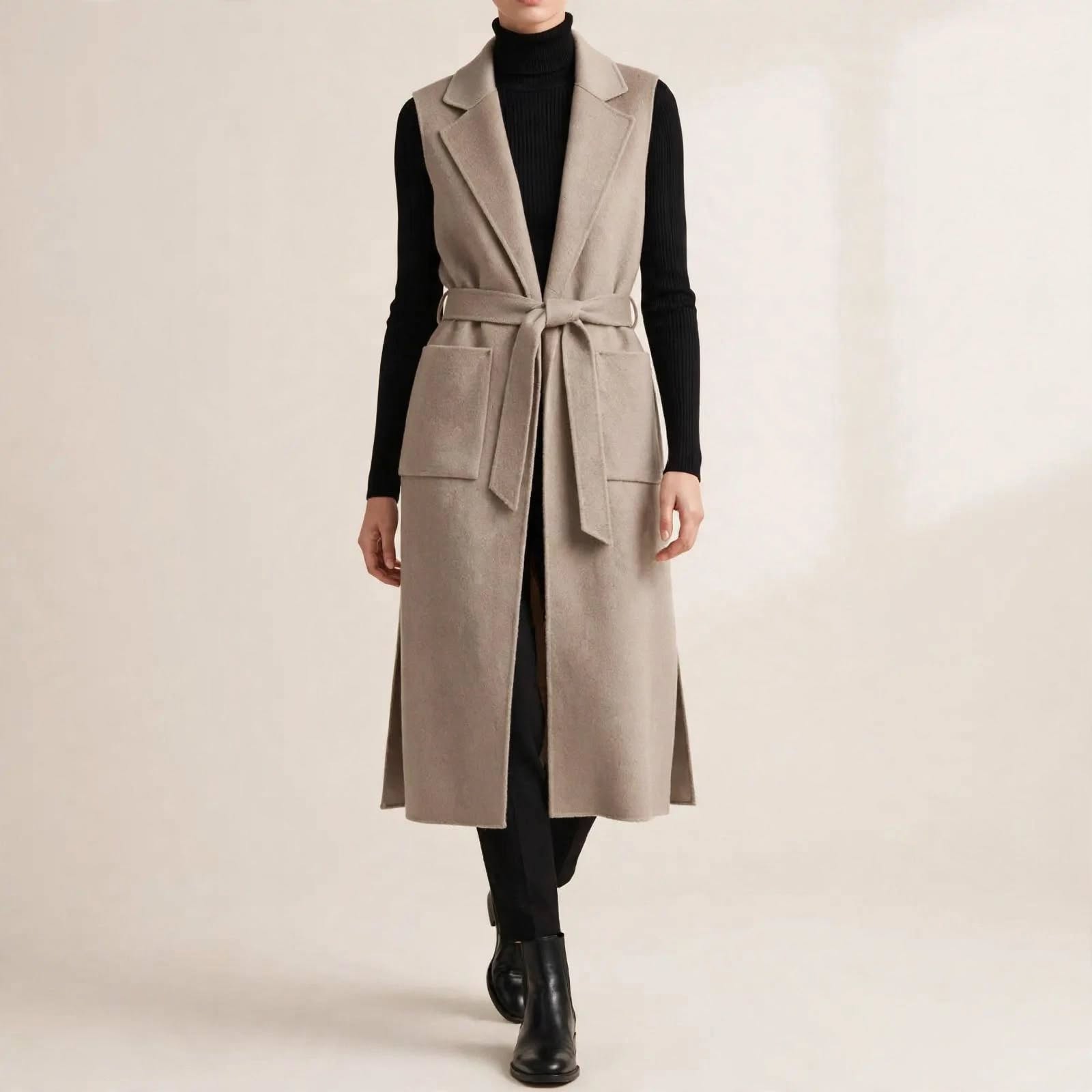 Quinn Belted Wool Vest