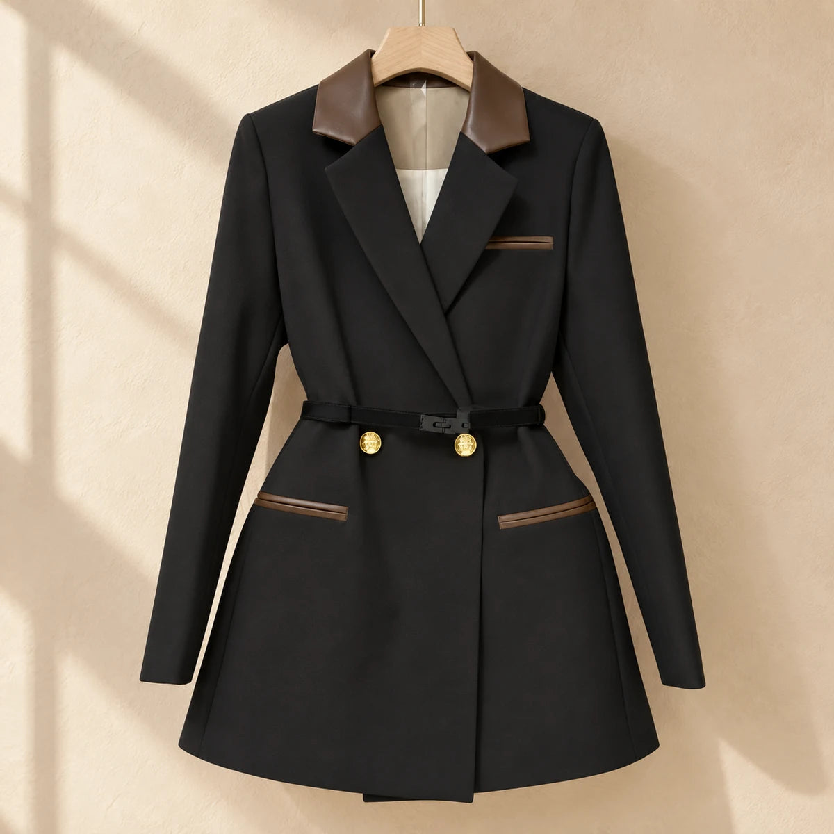 Twill Blazer | Noelle Black hanging view