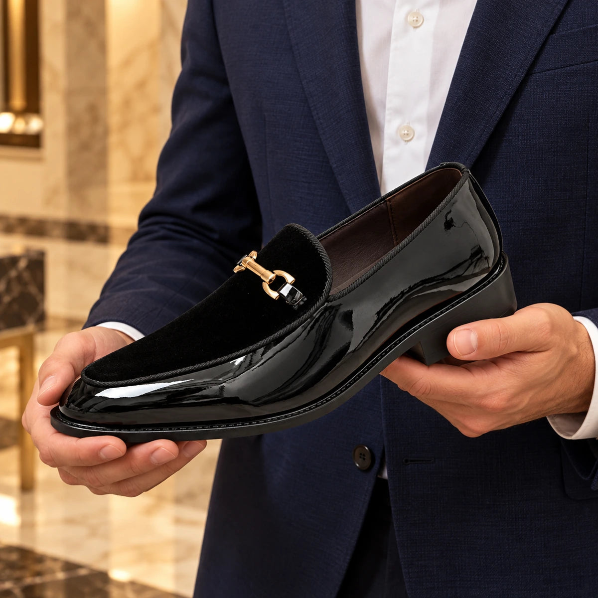 Hugh Loafers Black handheld
