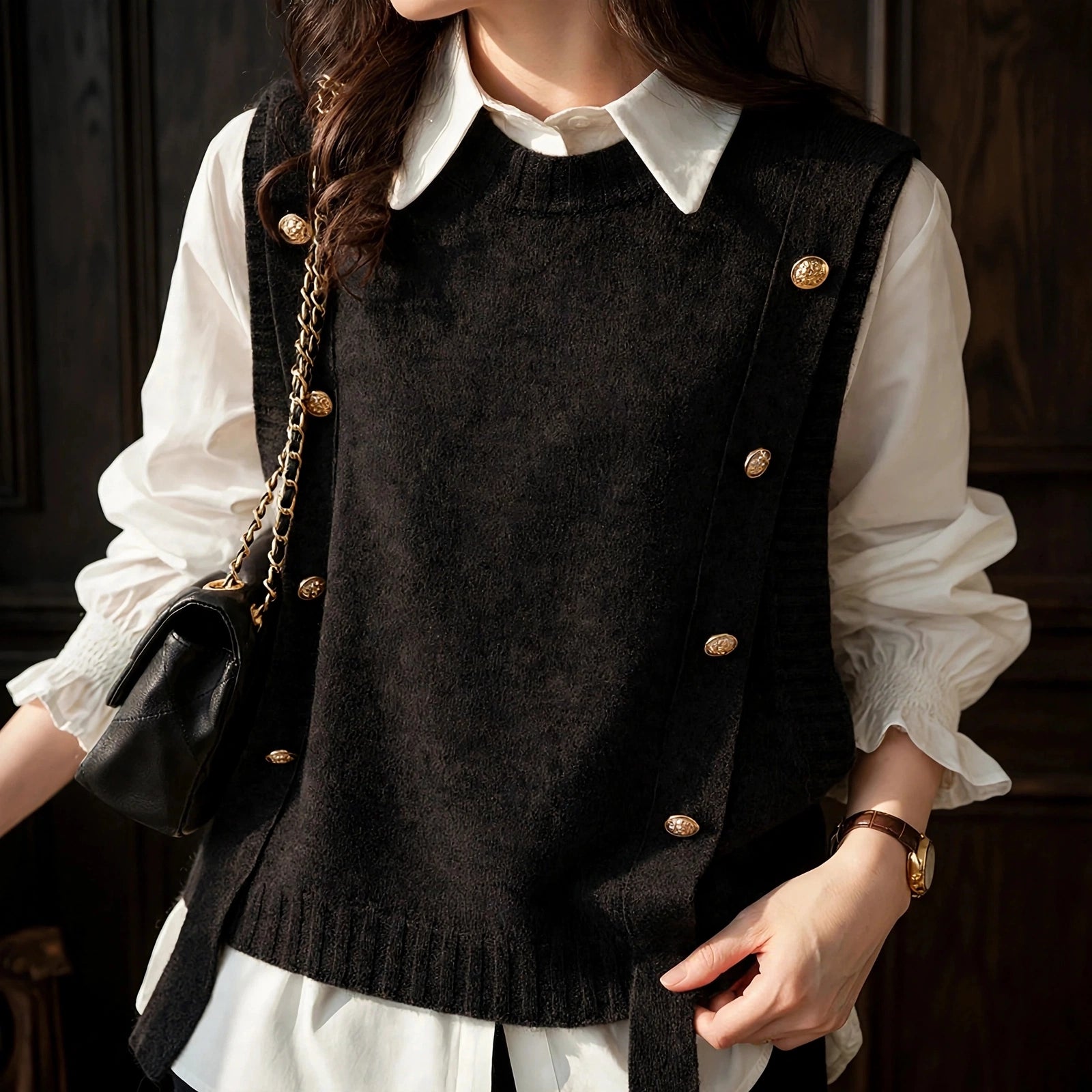 Sloane Button Knit Vest
