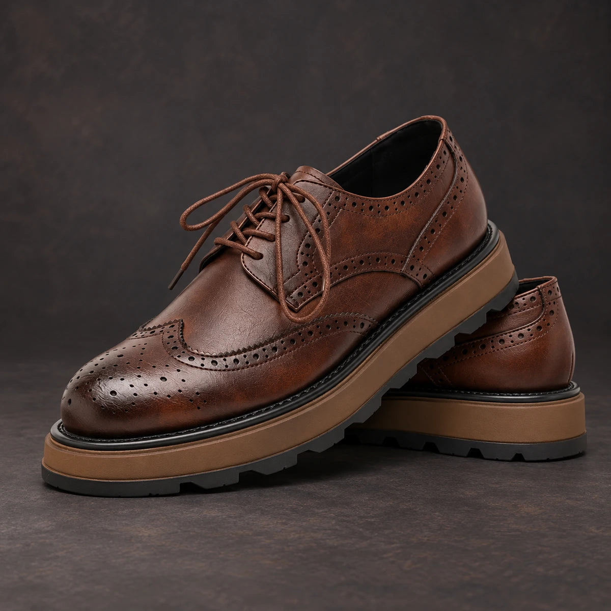 Leather Derbies | Wilfred Brown stacked pair