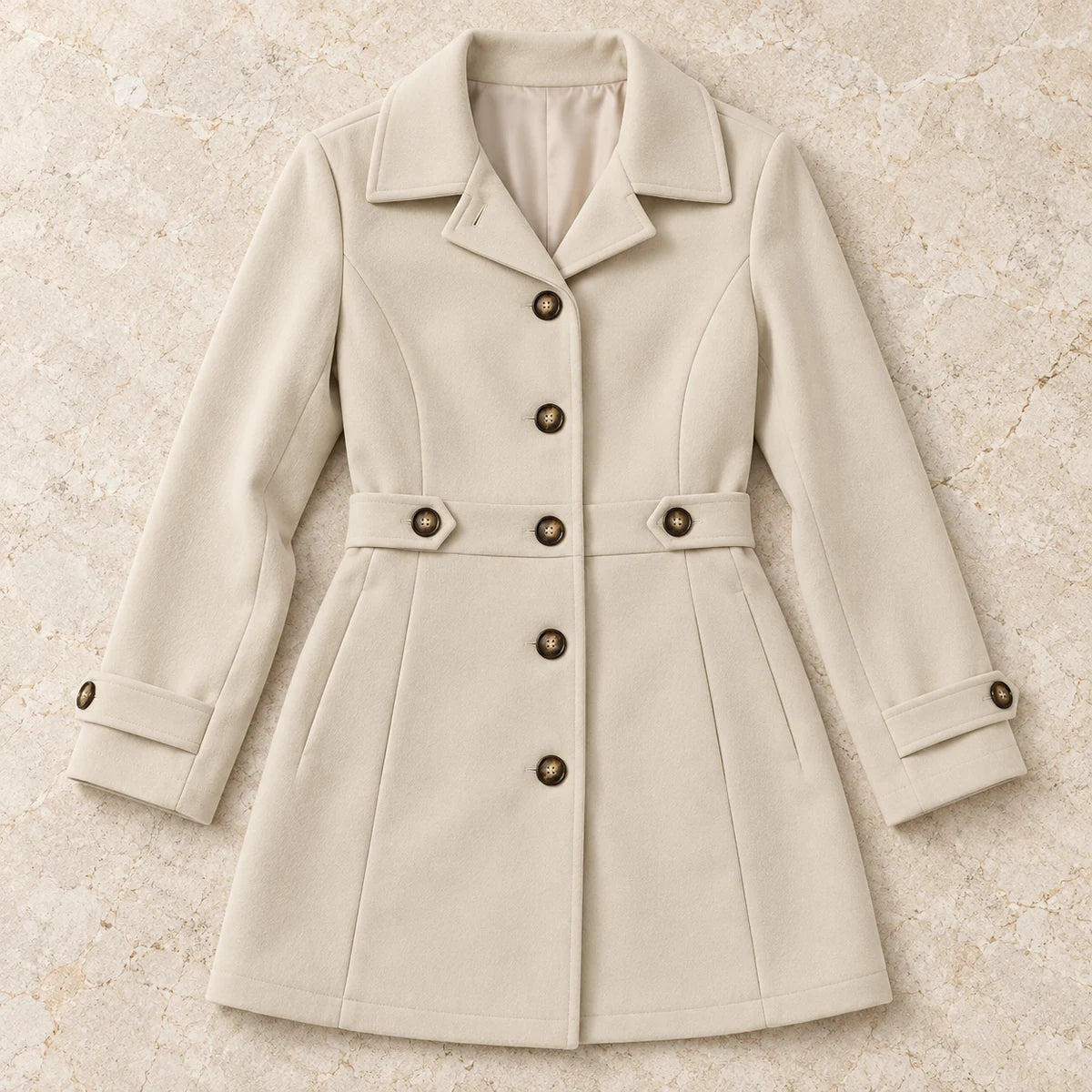 Cecilia Coat Beige flatlay view