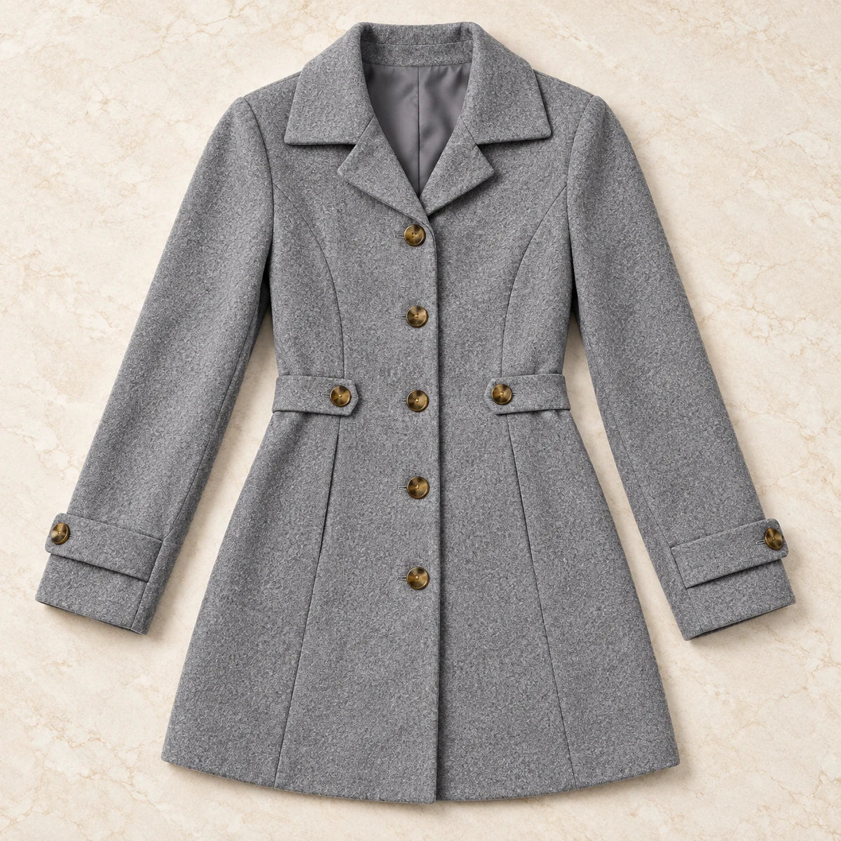Cecilia Coat Gray flatlay view