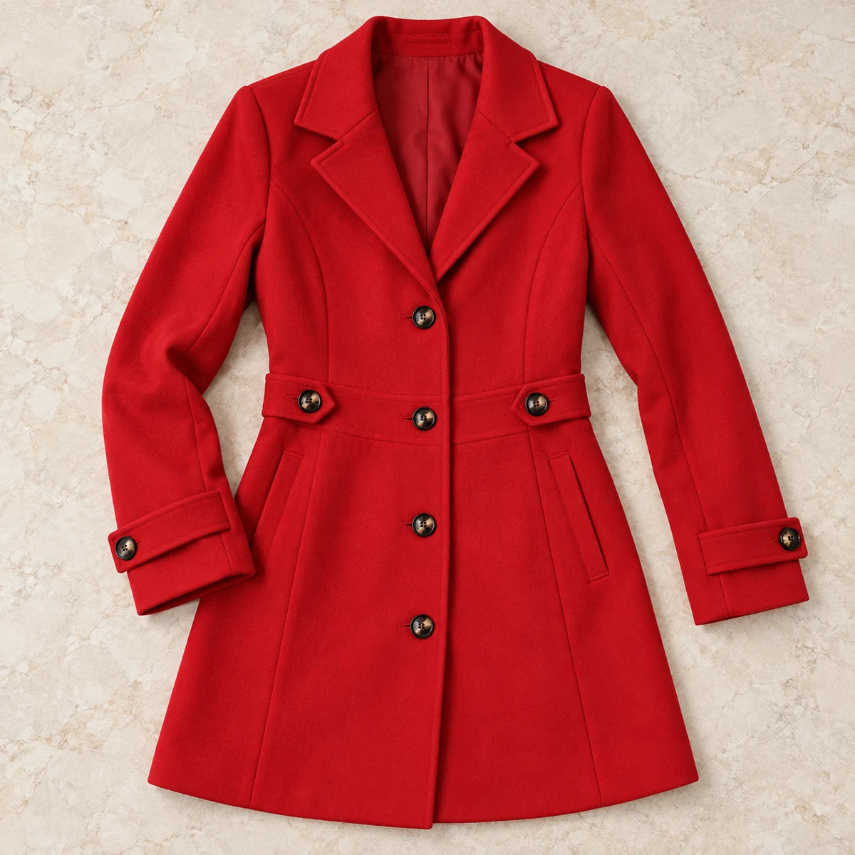 Cecilia Coat Red flatlay view
