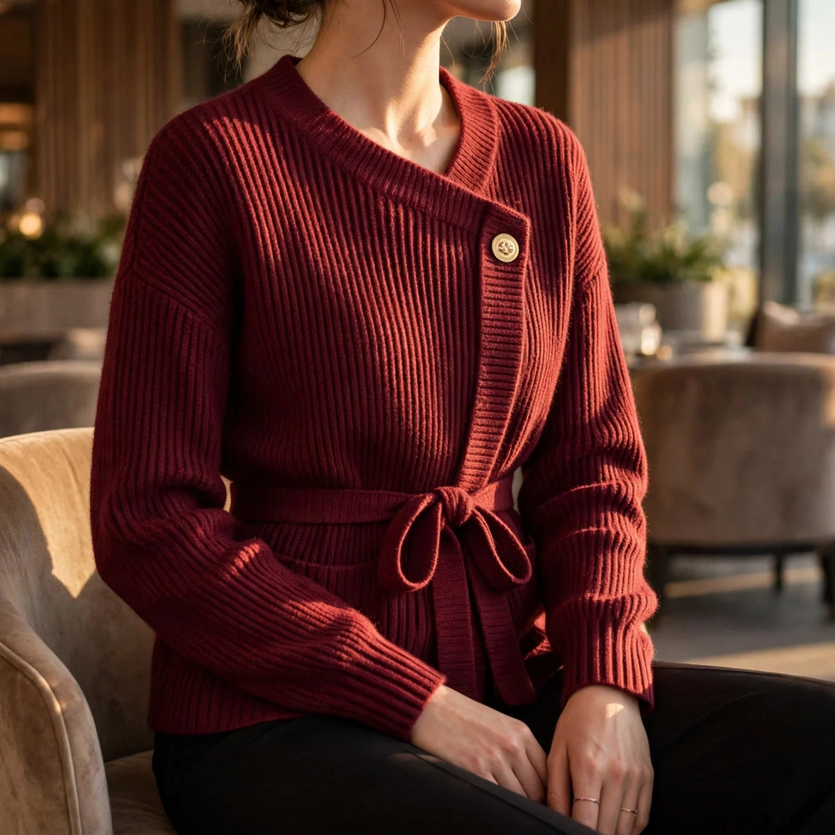 Vivienne Ribbed Wrap Cardigan