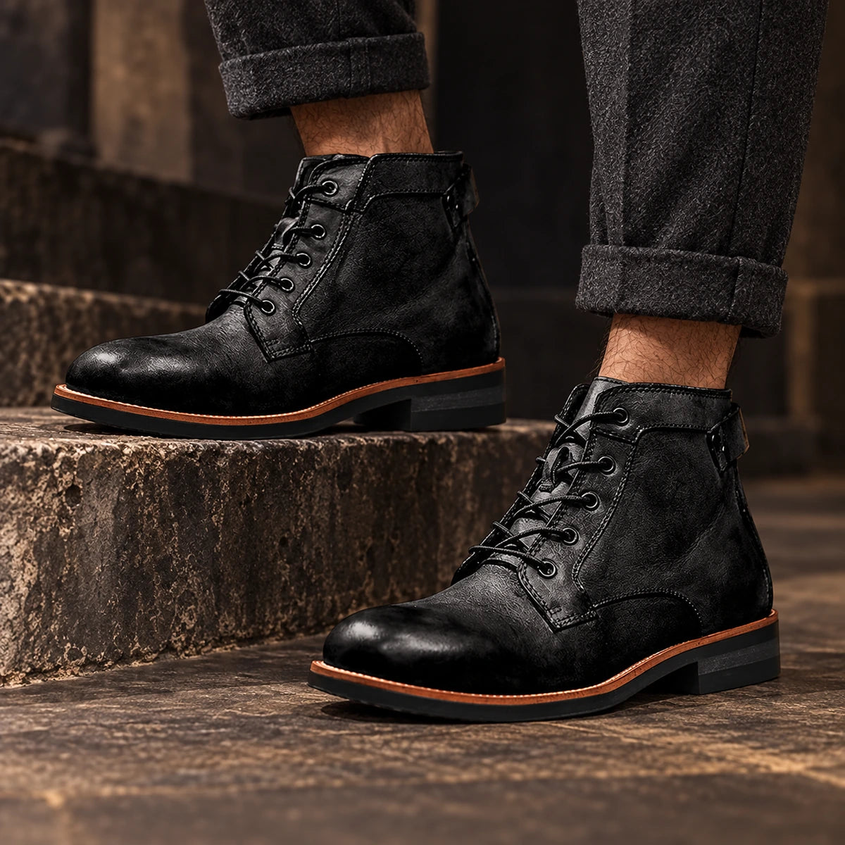 Burnished Boots | Vincent Black worn view