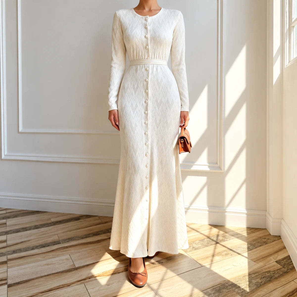 Knit Dress | Daphne White lifestyle view