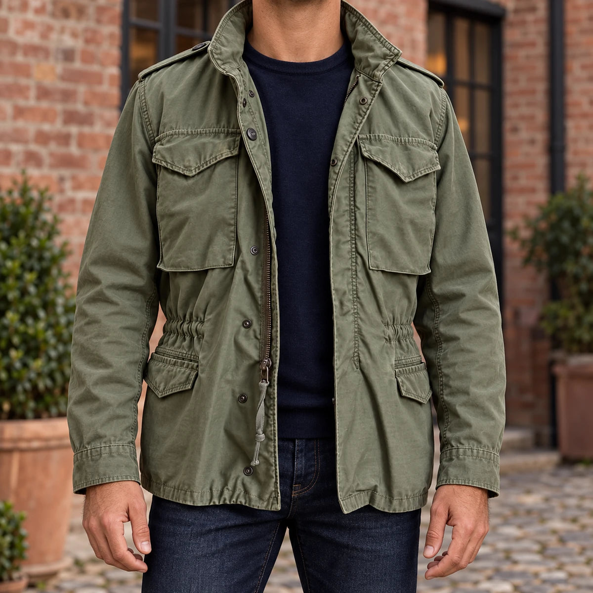 Cotton Blend Jacket | Lorcan Green model worn