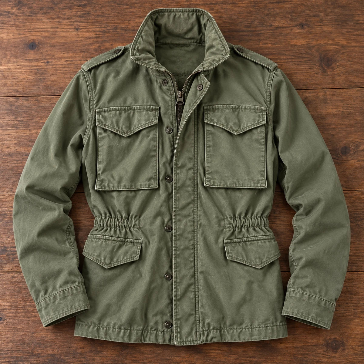 Cotton Blend Jacket | Lorcan Green overhead flatlay
