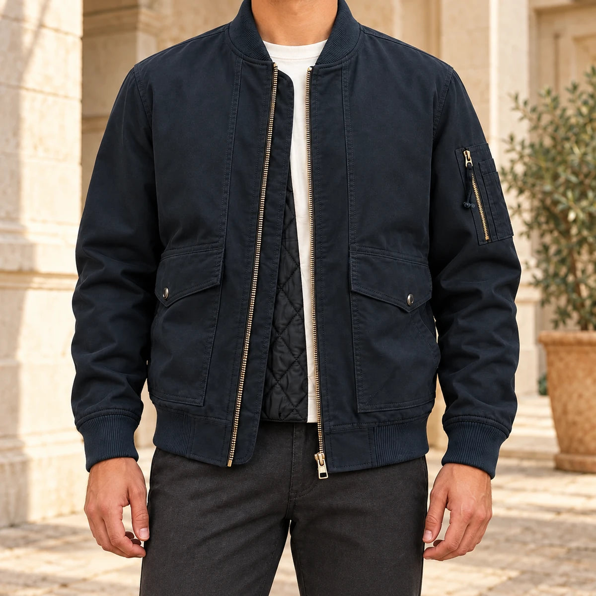 Cotton Jacket | Aksel Blue model