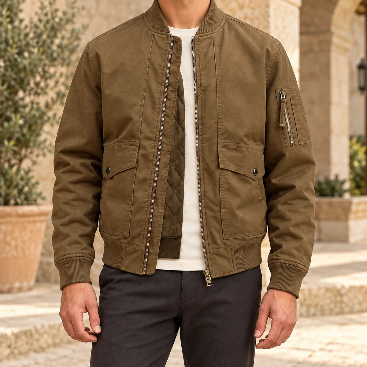 Cotton Jacket | Aksel Brown model