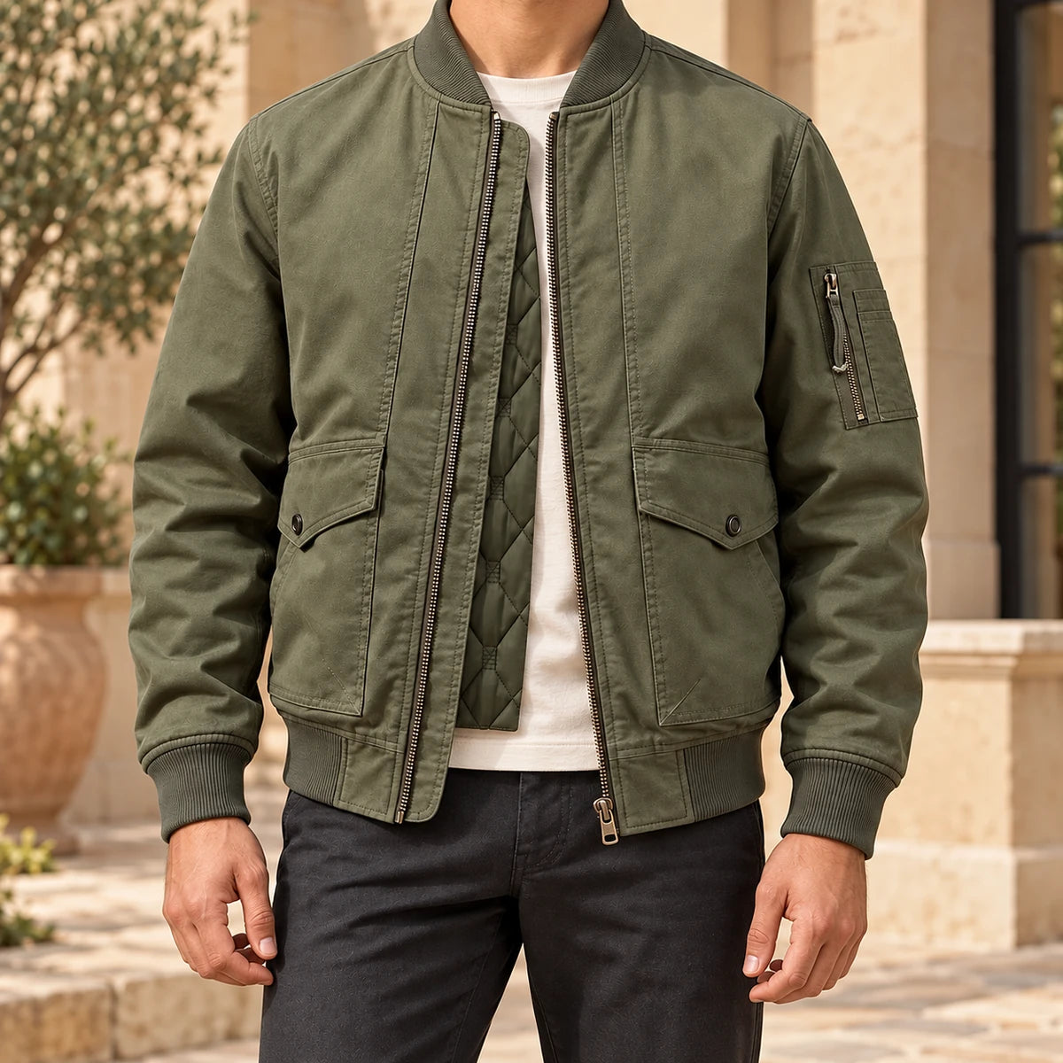 Cotton Jacket | Aksel Green model