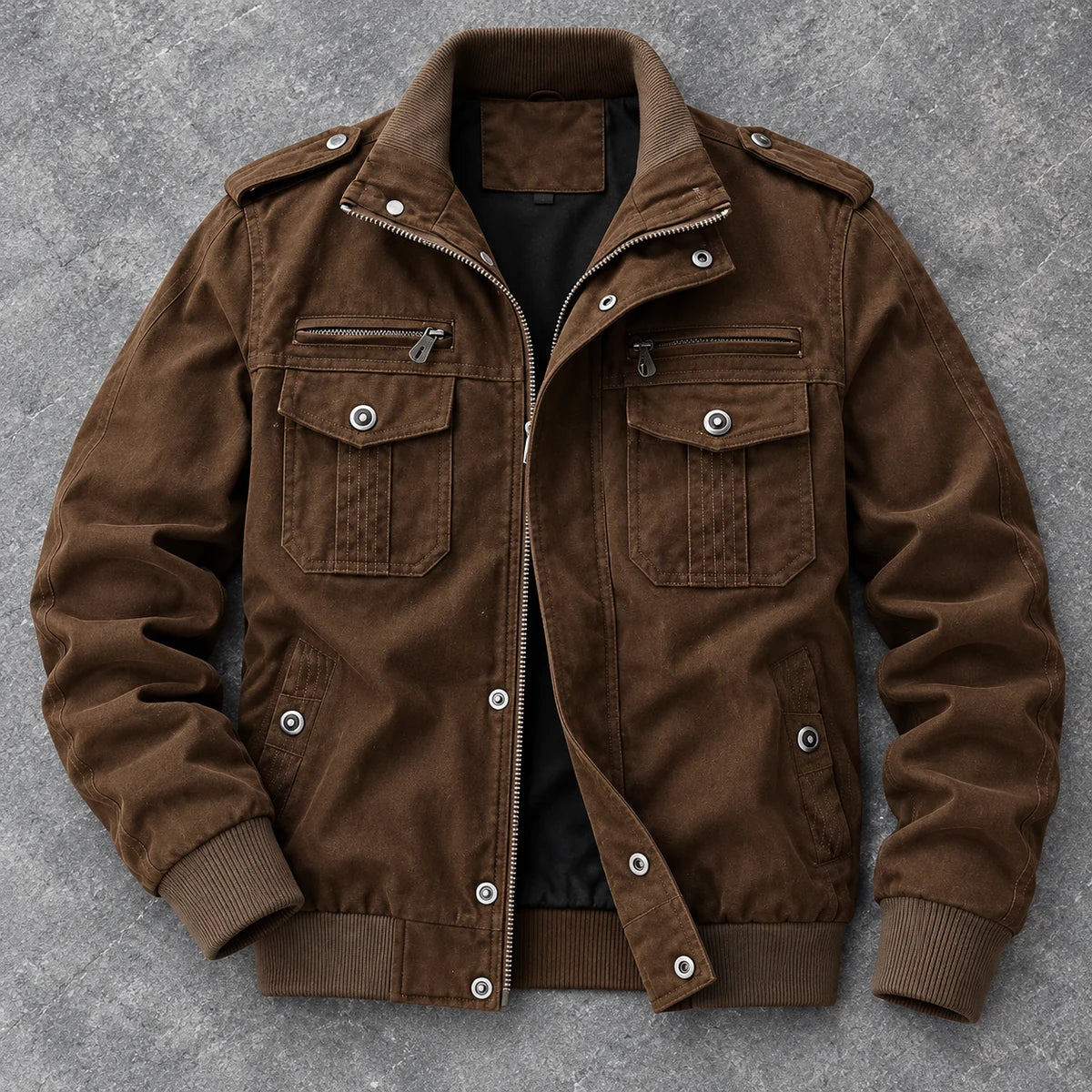 Cotton Jacket | Bertram Brown overhead coolstone flatlay