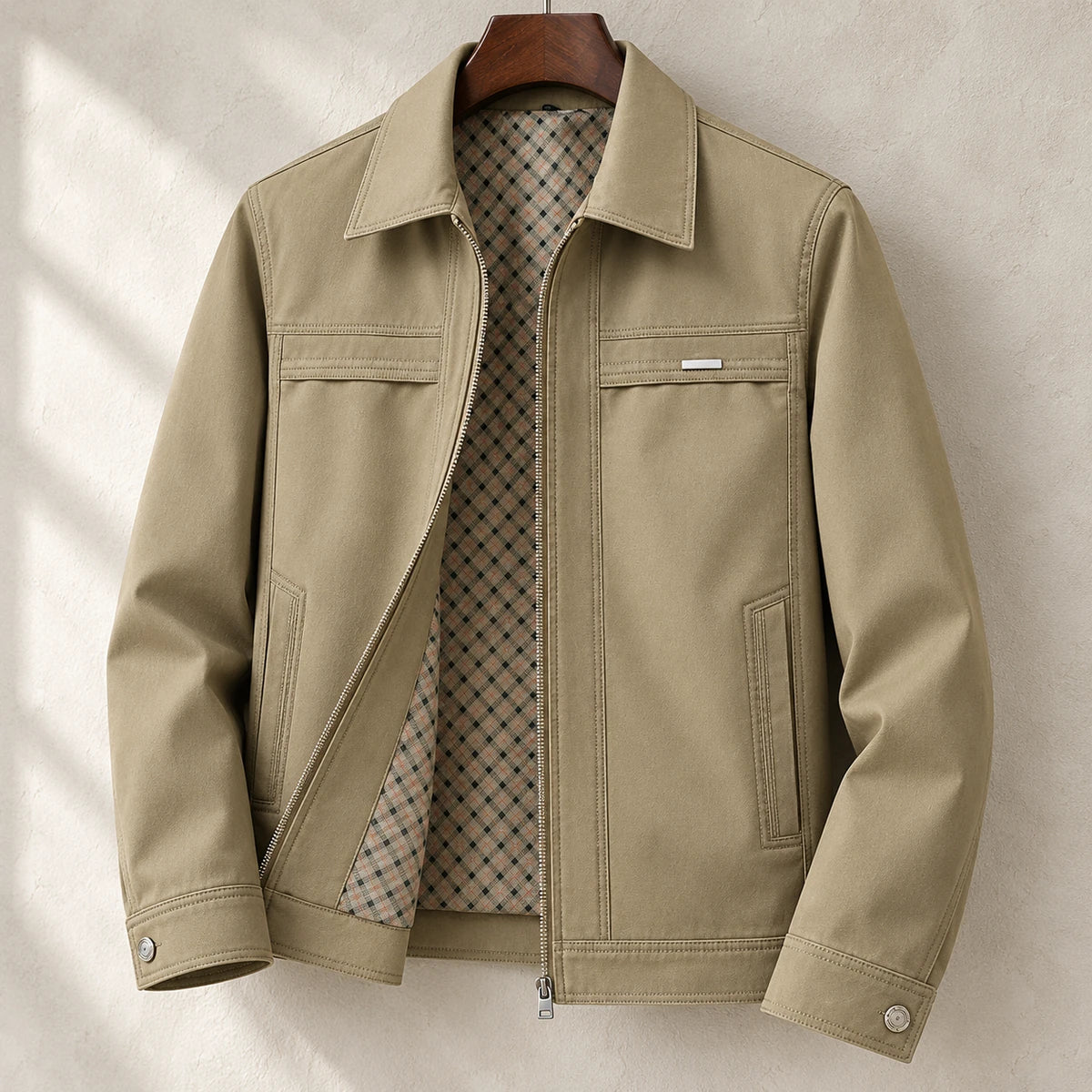 Cotton Jacket | Ivar Khaki hanger front