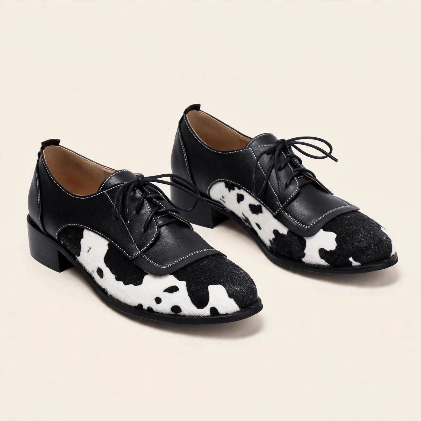 Piper Cow Print Oxfords