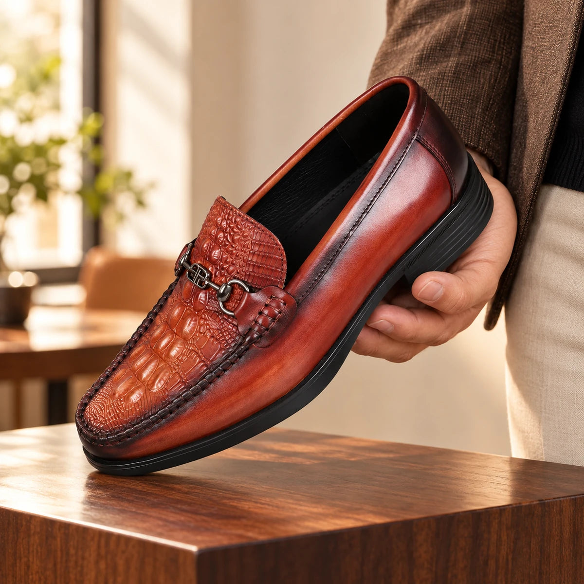 Cowhide Leather Loafers | Roland Brown handheld