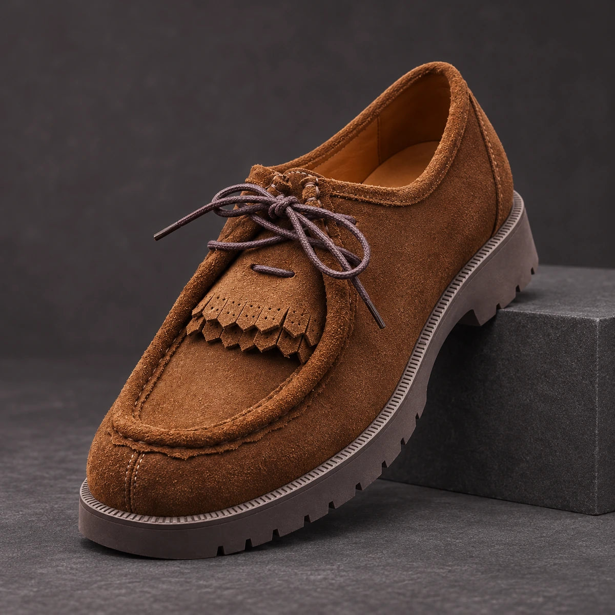 Cowhide Leather Derbies | Yngve Brown diagonal pedestal
